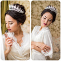 Silver Baroque Tiara For Queen Bride Pink