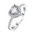 Fashion Crystal Heart Shaped Wedding Rings