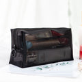 Transparent Makeup Bag Black Mesh Storage