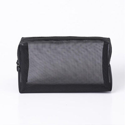 Transparent Makeup Bag Black Mesh Storage
