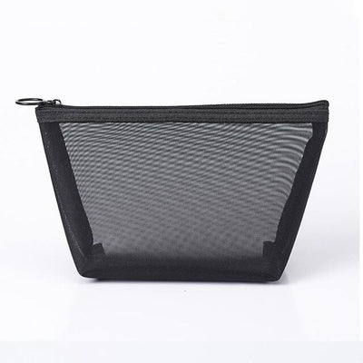 Transparent Makeup Bag Black Mesh Storage