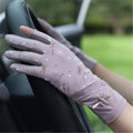 Gloves Female Thin Elastic Ice Silk Non-Slip Driving