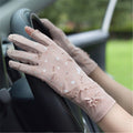 Gloves Female Thin Elastic Ice Silk Non-Slip Driving