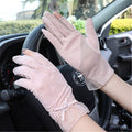 Gloves Female Thin Elastic Ice Silk Non-Slip Driving