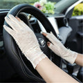 Gloves Female Thin Elastic Ice Silk Non-Slip Driving
