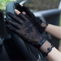 Gloves Female Thin Elastic Ice Silk Non-Slip Driving