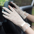 Gloves Female Thin Elastic Ice Silk Non-Slip Driving