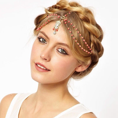 Simulated Pearl Tassel Bohemian Head Chain