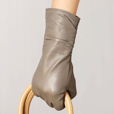 Genuine Leather Women Gloves Thermal Velvet