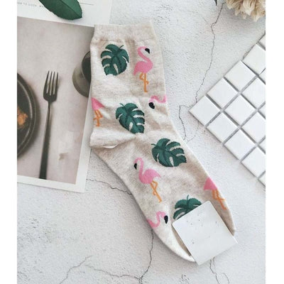 Pattern Art Socks Women Korean Animal Cactus