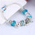 Pink Crystal Charm Silver Bracelet