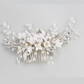Headpiece Bridal Silver Hair Comb Piece Pearls