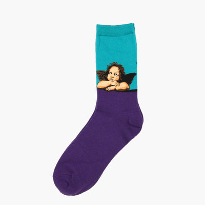 Famous Oil Painting Series Men Socks Funny