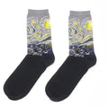 Famous Oil Painting Series Men Socks Funny