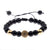 Round Black CZ Zircon Pave Lava Weaving