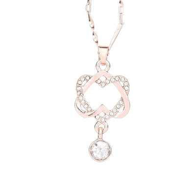Elegant Necklace Gold Silver Chain Crystal