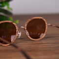 Zebra Wood Bamboo Sunglasses Oval Glasses