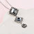 Vintage Gray Cubic Square Pendant Necklace