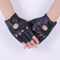 Half Finger Gloves Biker Driving Leather