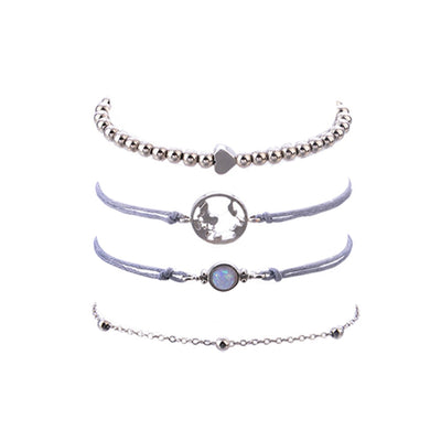 Handmade  Heart Ocean Map Bracelet Sets