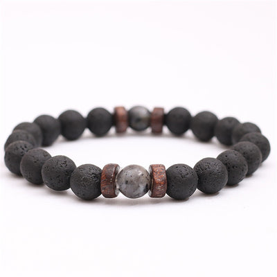 Natural Lava Rock Stone Beads Strand Bracelet