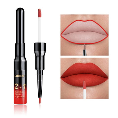 Double Head Liquid Matte Lipstick Lip Gloss