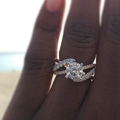 Women Rose Gold Tone Wedding Ring