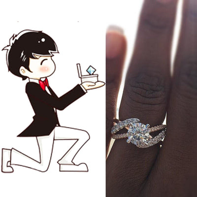 Women Rose Gold Tone Wedding Ring