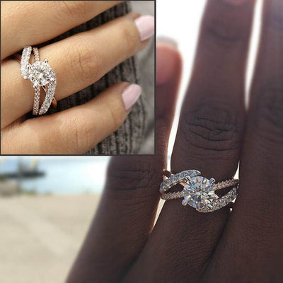 Women Rose Gold Tone Wedding Ring