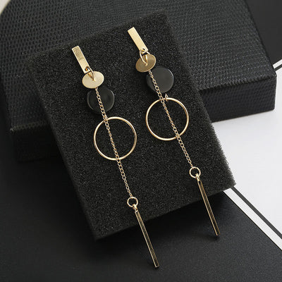 Korean Fashion Long Slope Geometric asymmetry