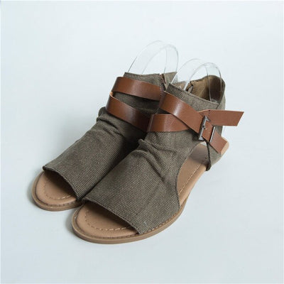 Sandals Canvas Peep Toe Shoes Open Toe