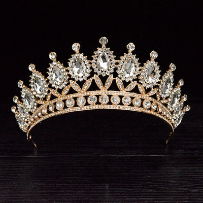 Silver Baroque Tiara For Queen Bride Pink