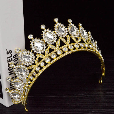 Silver Baroque Tiara For Queen Bride Pink