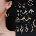 Punk Human Face Drop Earrings For Women