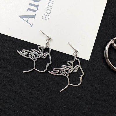 Punk Human Face Drop Earrings For Women