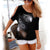 Short Sleeve Tops Tees Sexy Off Shoulder Feather