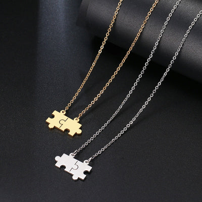 Stainless Steel Necklace Lover's Gold And Silver