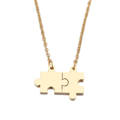 Stainless Steel Necklace Lover's Gold And Silver
