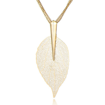 Pendants Sweater Chain Big Leaves Statement