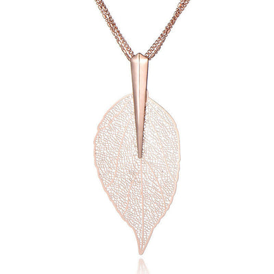 Pendants Sweater Chain Big Leaves Statement