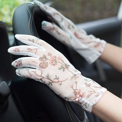 Sunscreen Lace Gloves Female Driving Non-Slip