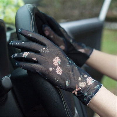 Sunscreen Lace Gloves Female Driving Non-Slip