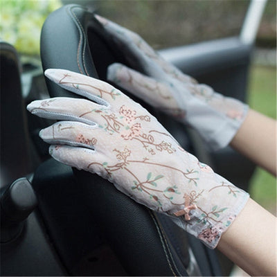 Sunscreen Lace Gloves Female Driving Non-Slip