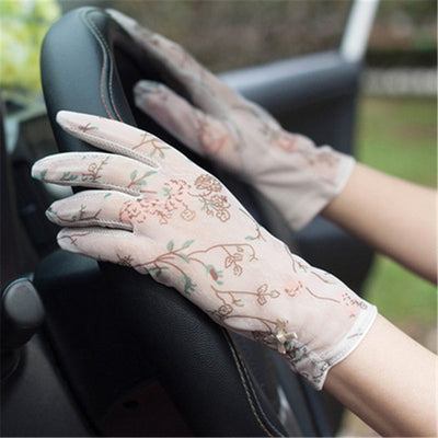 Sunscreen Lace Gloves Female Driving Non-Slip