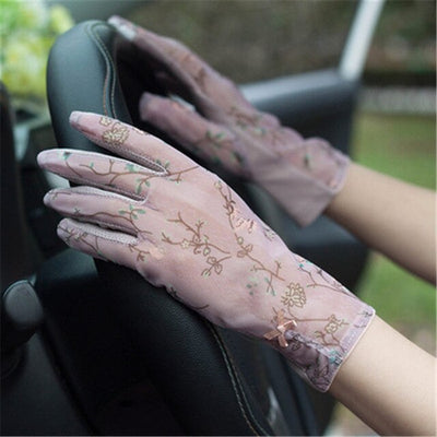 Sunscreen Lace Gloves Female Driving Non-Slip