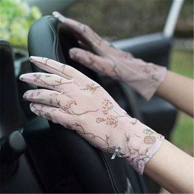 Sunscreen Lace Gloves Female Driving Non-Slip