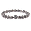 Round Black CZ Zircon Pave Lava Weaving