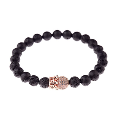 Round Black CZ Zircon Pave Lava Weaving