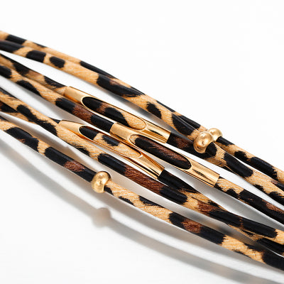 Leopard Leather Bracelets For Women