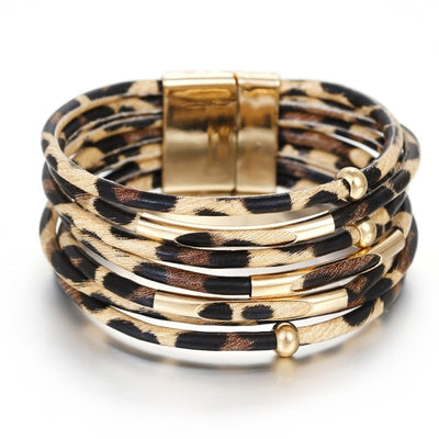 Leopard Leather Bracelets For Women